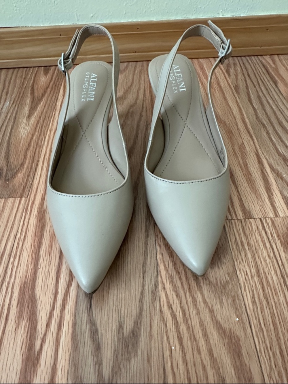 Alfani Pointed Slingback Heels in Beige